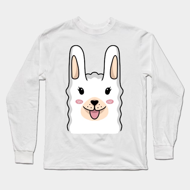 Cute Llama Long Sleeve T-Shirt by RizaniKun